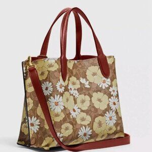 Coach NWT FLORAL Willow Tote 24 in Signature Canvas with a Floral Print